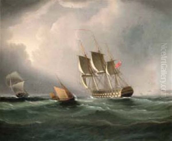 Ship Portrait (+ 3 Others; 4 Works) by Thomas Buttersworth