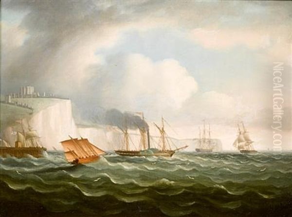 The Paddle Steamer "endeavour" Off Dover Oil Painting by Thomas Buttersworth