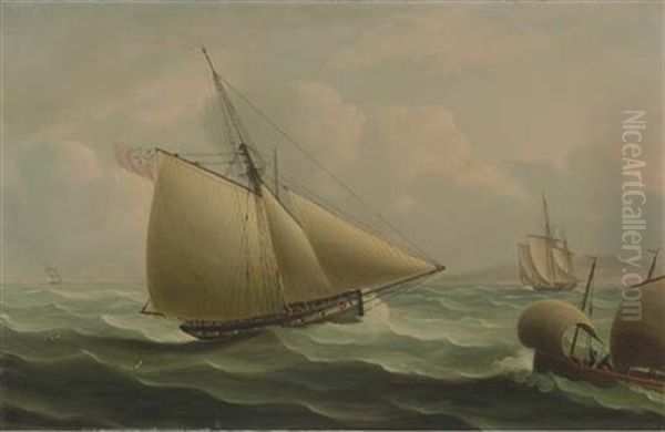 A Cutter In The English Channel by Thomas Buttersworth