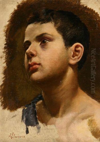 Volto Di Ragazzo Oil Painting by Saverio Francesco Altamura