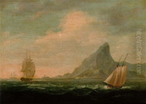 Shipping Off Rio De Janiero Oil Painting by Thomas Buttersworth