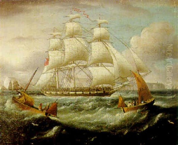 Frigate Off Shakespeare's Head, Cover Oil Painting by Thomas Buttersworth