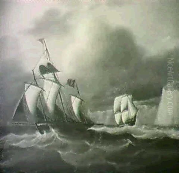 Pirate Attack;                                              Dutch Vessel Off Dover Oil Painting by Thomas Buttersworth