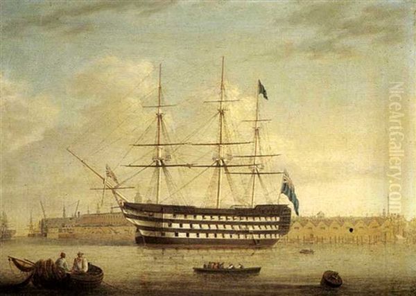 The Victory At Portsmouth Oil Painting by Thomas Buttersworth