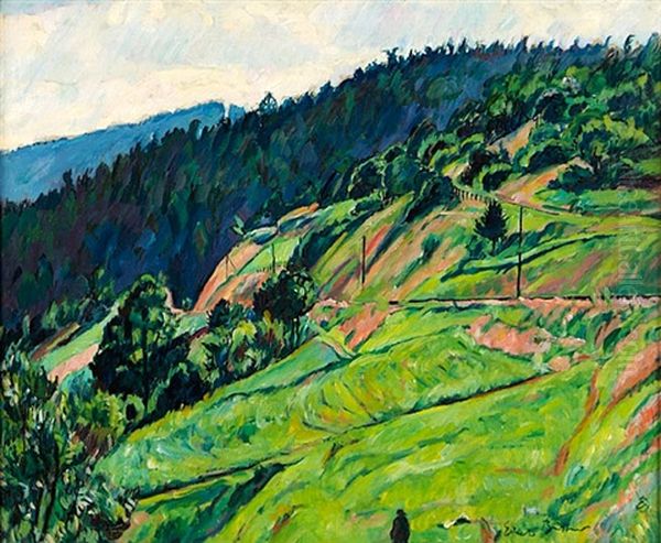 Landschaft In Thuringen Oil Painting by Erich Buettner