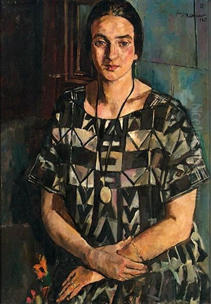 Bildnis Ella Rubinstein Oil Painting by Erich Buettner