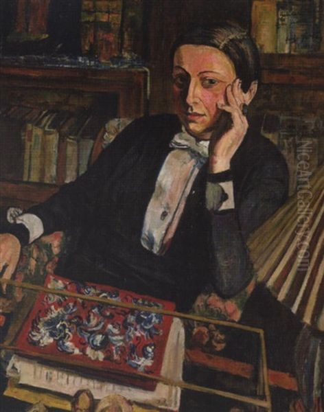 Bildnis Gabriele Esterhardt Oil Painting by Erich Buettner