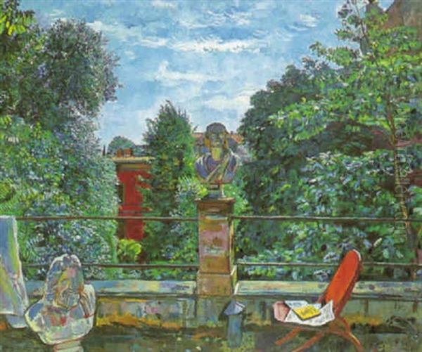 Dachterrasse Im Sommer Oil Painting by Erich Buettner