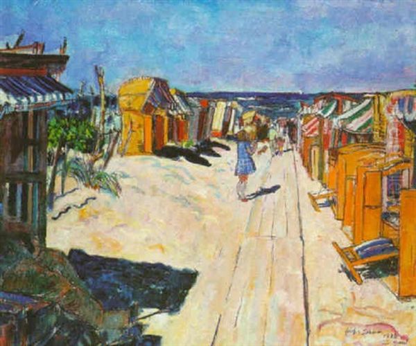 Am Strand (graal An Der Ostsee) Oil Painting by Erich Buettner