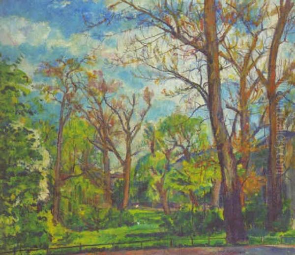 Die Hitzigstrasse Am Tiergarten (berlin) Oil Painting by Erich Buettner