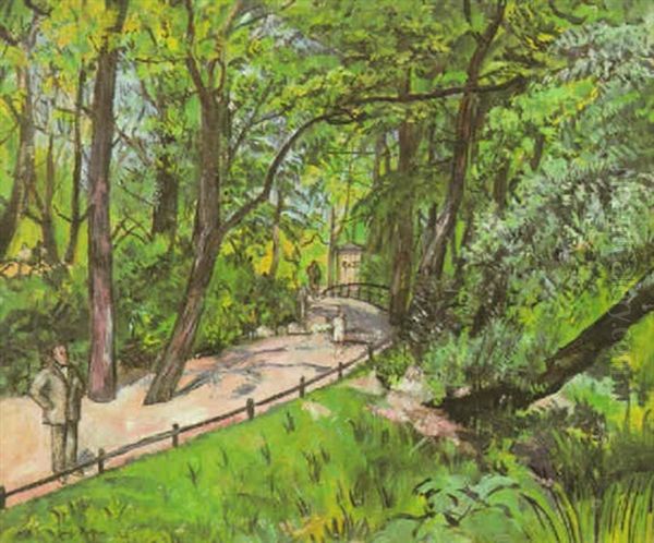 Im Tiergarten Oil Painting by Erich Buettner