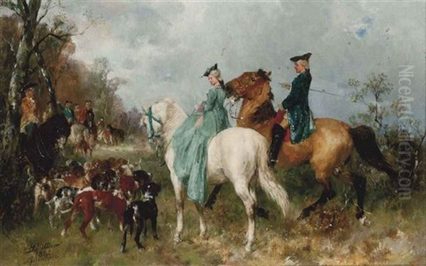 The Hunting Party Oil Painting by Helene Buettner