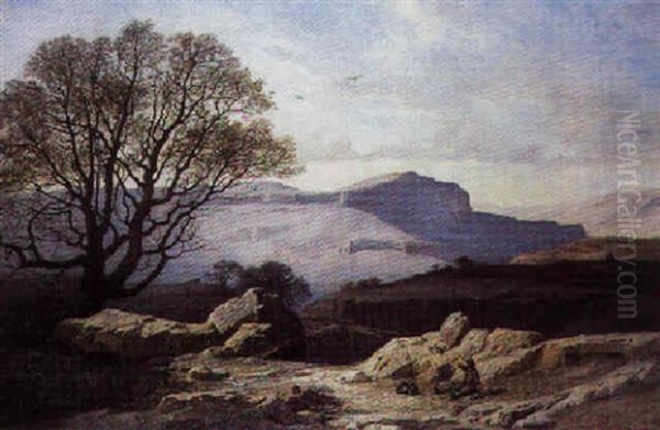 Chasseur Au Repos Sur Les Plateaux De Haute-provence Oil Painting by Antoine Eugene Ernest Buttura