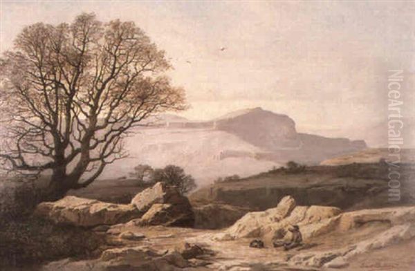 Montagne De Cipers, Pres De Grasse Oil Painting by Antoine Eugene Ernest Buttura