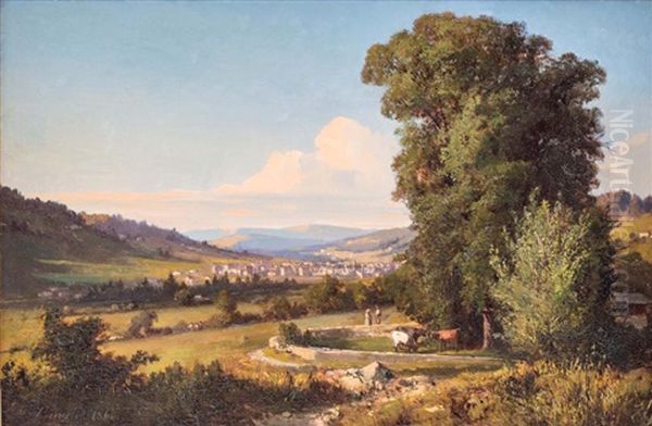 Paysage De Campagne Anime Oil Painting by Abraham Louis Buvelot