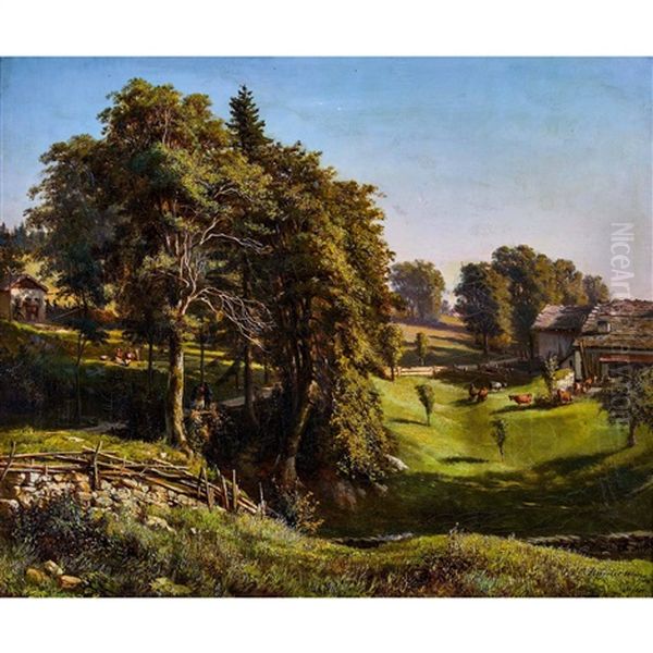 Paysage Jurassien Oil Painting by Abraham Louis Buvelot