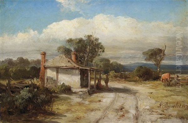 Untitled (settler's Cottage) Oil Painting by Abraham Louis Buvelot