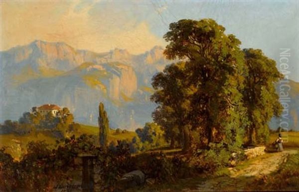 Vierwaldstattersee Oil Painting by Abraham Louis Buvelot