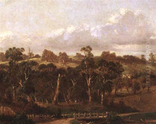 Farm In A Valley Oil Painting by Abraham Louis Buvelot