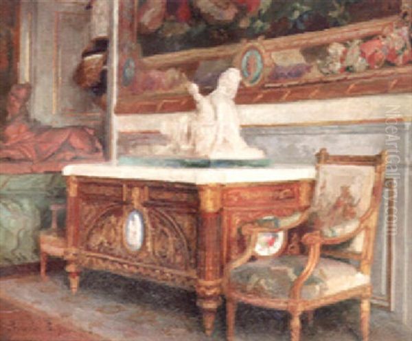 Study Of A Commode For Marie-antoinette's Bedchamber Oil Painting by Boleslas (Boleslaw) Buyko