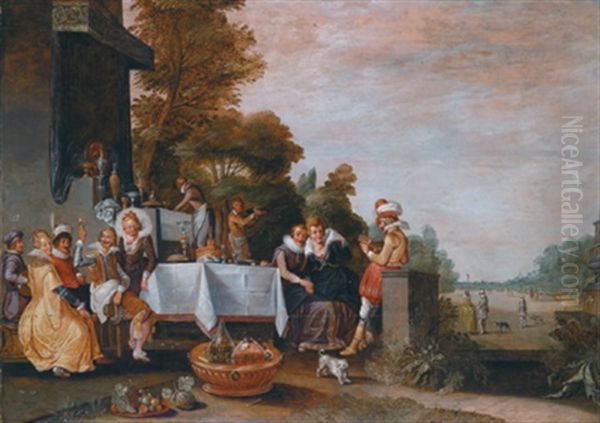 Frohliche Gesellschaft Im Freien Oil Painting by Willem Pietersz Buytewech