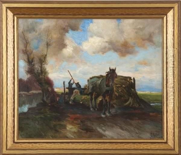 Woodcutters Oil Painting by Mathias Joseph Alten