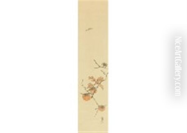 Persimmon Oil Painting by Kimura Buzan