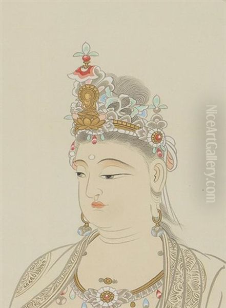 Bodhisattva Oil Painting by Kimura Buzan