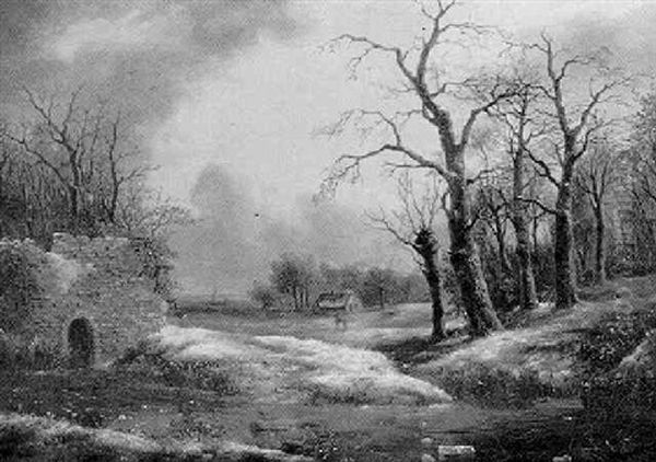 Hollandische Landschaft Im Winter Oil Painting by Cornelis Bylard