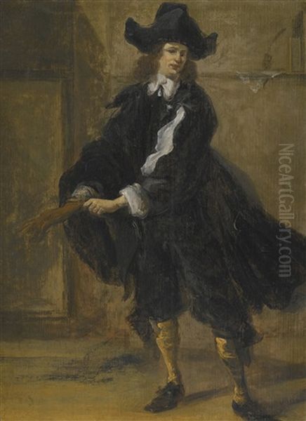 Portrait Of An Actor, Said To Be Cave Underhill As Obadiah In Robert Howard's Comedy The Committee Oil Painting by Robert Byng