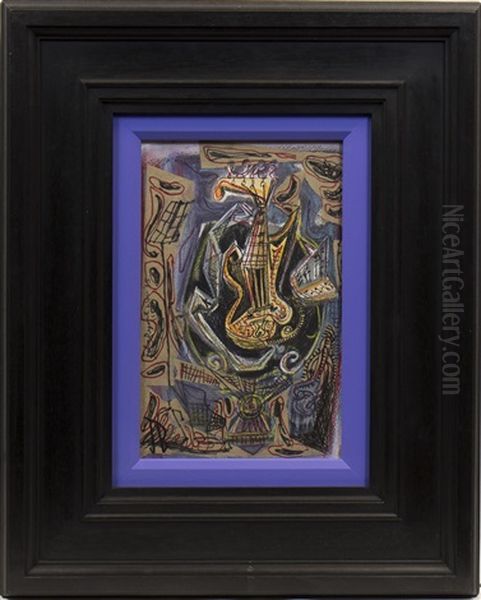 Guitar Composition Oil Painting by John Byrne