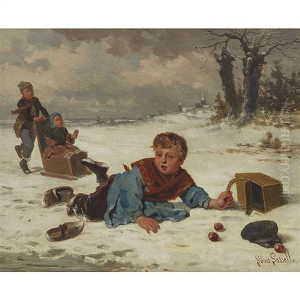 Mishap In The Snow by Louis Simon Cabaillot Lassalle