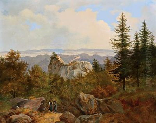 Himmelreich In Der Bruhl Mit Rosaliengebirge Oil Painting by Joseph Altenkopf