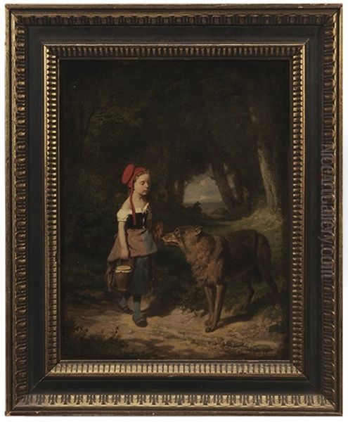 Little Red Riding Hood Oil Painting by Louis Simon Cabaillot Lassalle