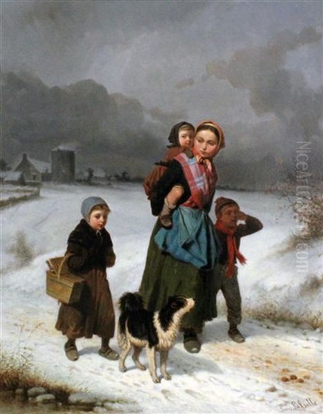 Returning Home Oil Painting by Louis Simon Cabaillot Lassalle