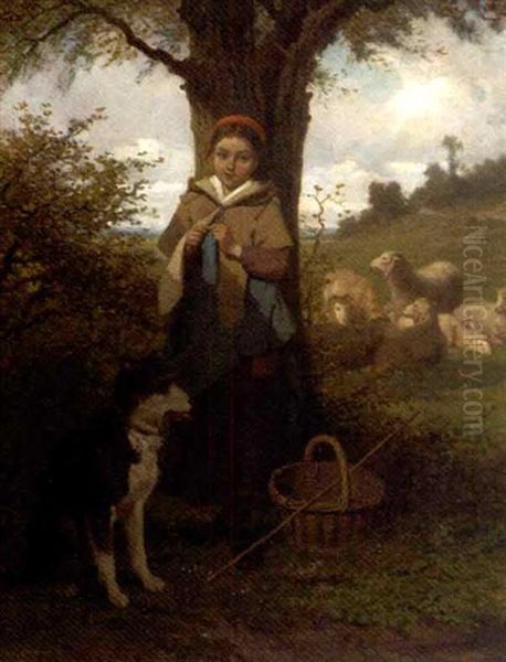 The Young Shepherdess Oil Painting by Louis Simon Cabaillot Lassalle