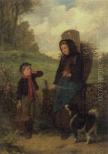 The Wood Gatherers Oil Painting by Louis Simon Cabaillot Lassalle