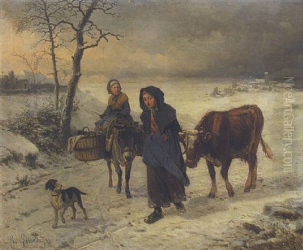 Aufbruch Im Morgengrauen by Louis Simon Cabaillot Lassalle