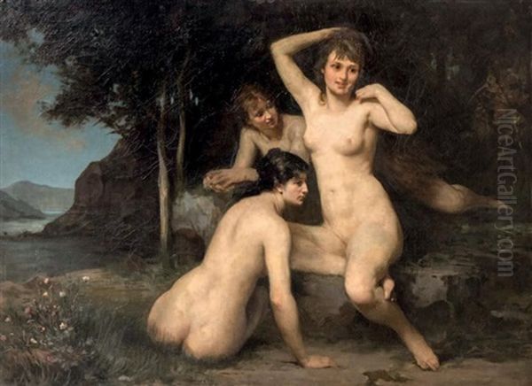 Trois Femmes Au Bain, Circa 1870 by Alexandre Cabanel