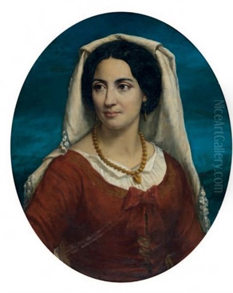 Portrait De Napolitaine Oil Painting by Alexandre Cabanel