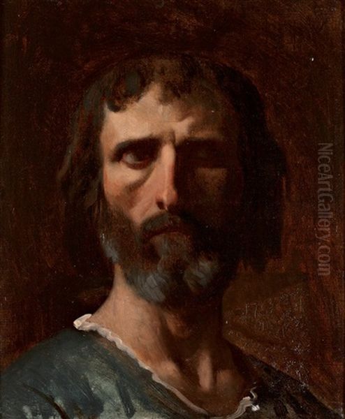 Etude De Tete D'homme Pour La Glorification De Saint Louis (study) Oil Painting by Alexandre Cabanel