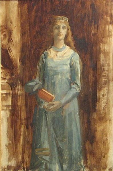 A Standing Female Figure (study) Oil Painting by Alexandre Cabanel