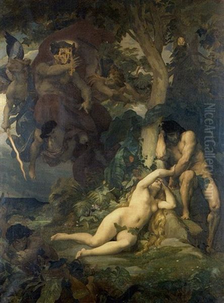 Adam Et Eve, Le Paradis Perdu Oil Painting by Alexandre Cabanel