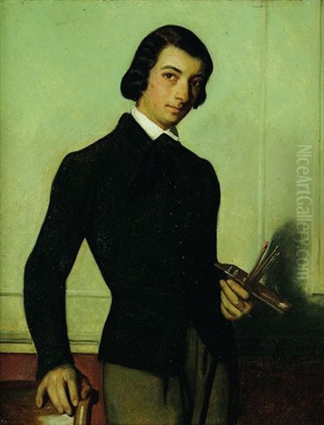 Autoportrait A La Palette Oil Painting by Alexandre Cabanel