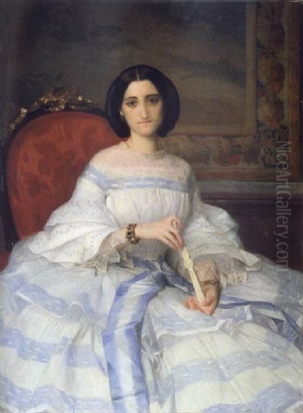 Portrait De La Vicomtesse Philippe D'adhemar Oil Painting by Alexandre Cabanel