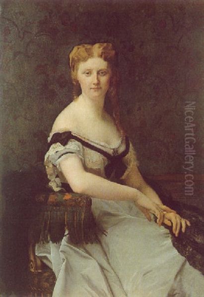 Portrait De Femme Oil Painting by Alexandre Cabanel