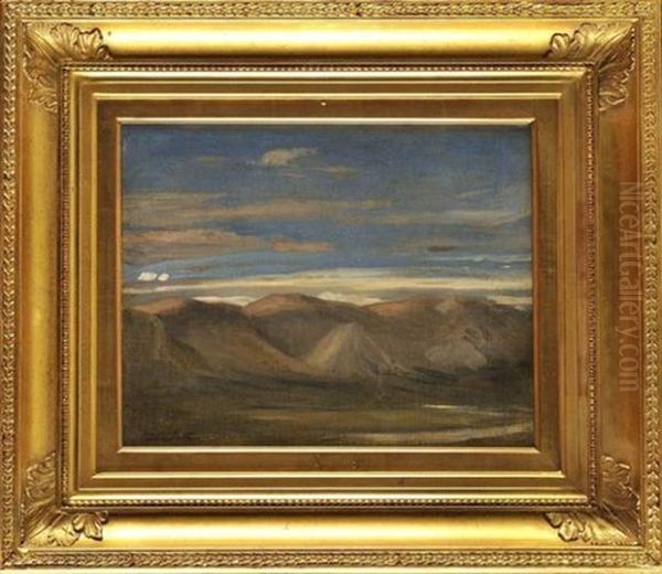 Ciel En Montagne (study) Oil Painting by Nicolas Louis Cabat