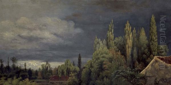 Ferme Dans Un Paysage Oil Painting by Nicolas Louis Cabat