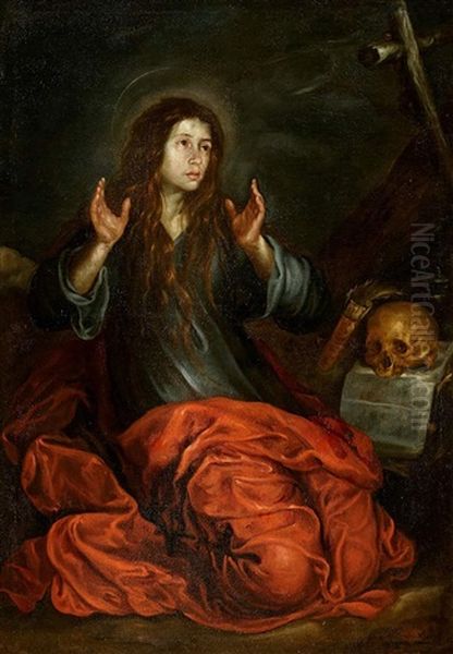 Magdalena Penitente Oil Painting by Juan Martin Cabezalero