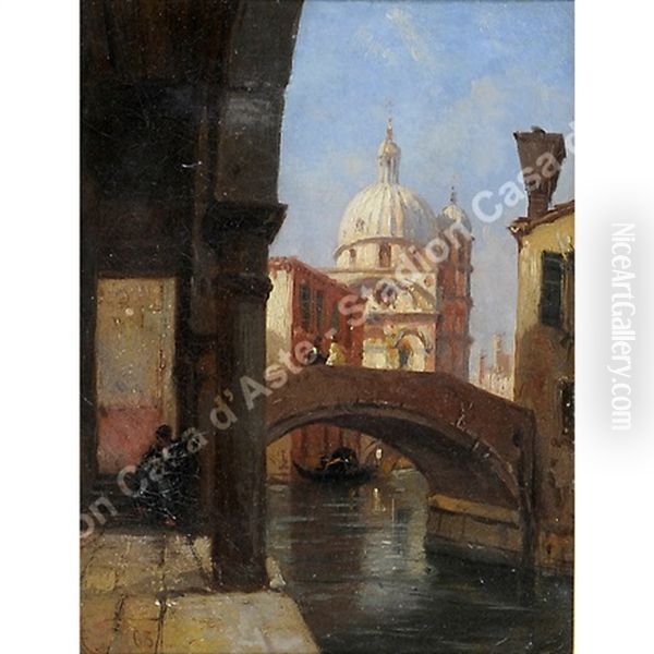 Venezia, Chiesa Si S. Maria Dei Miracoli Oil Painting by Vincenzo Cabianca